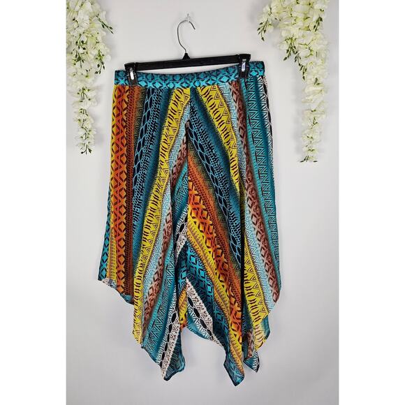 NWT New Directions Size XL Amber Ferry Boho Tribal Handkerchief Skirt Gypsy Boho - Picture 2 of 12